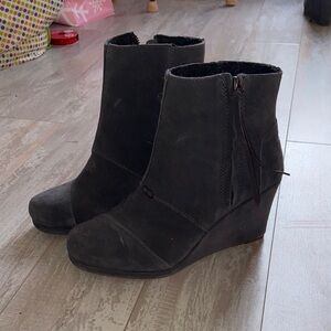 Stylish Black Wedge Ankle Boots